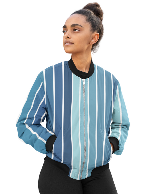 Bomber Jacket - Blue striped