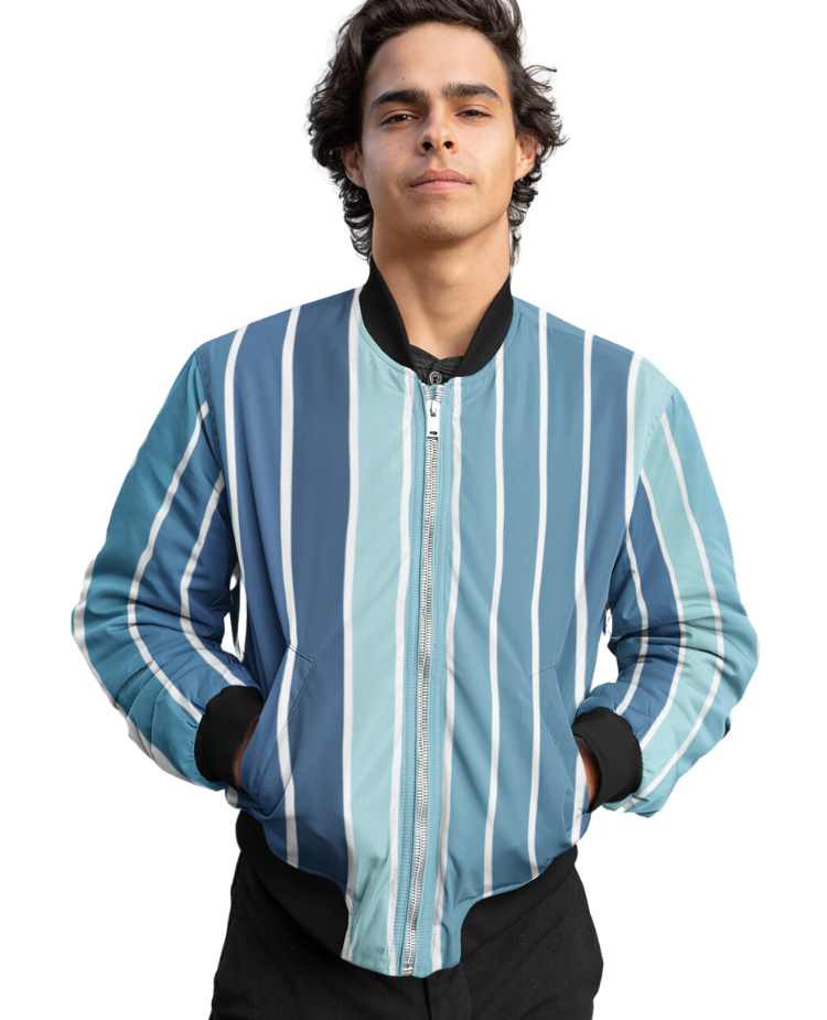 Bomber Jacket - Blue striped