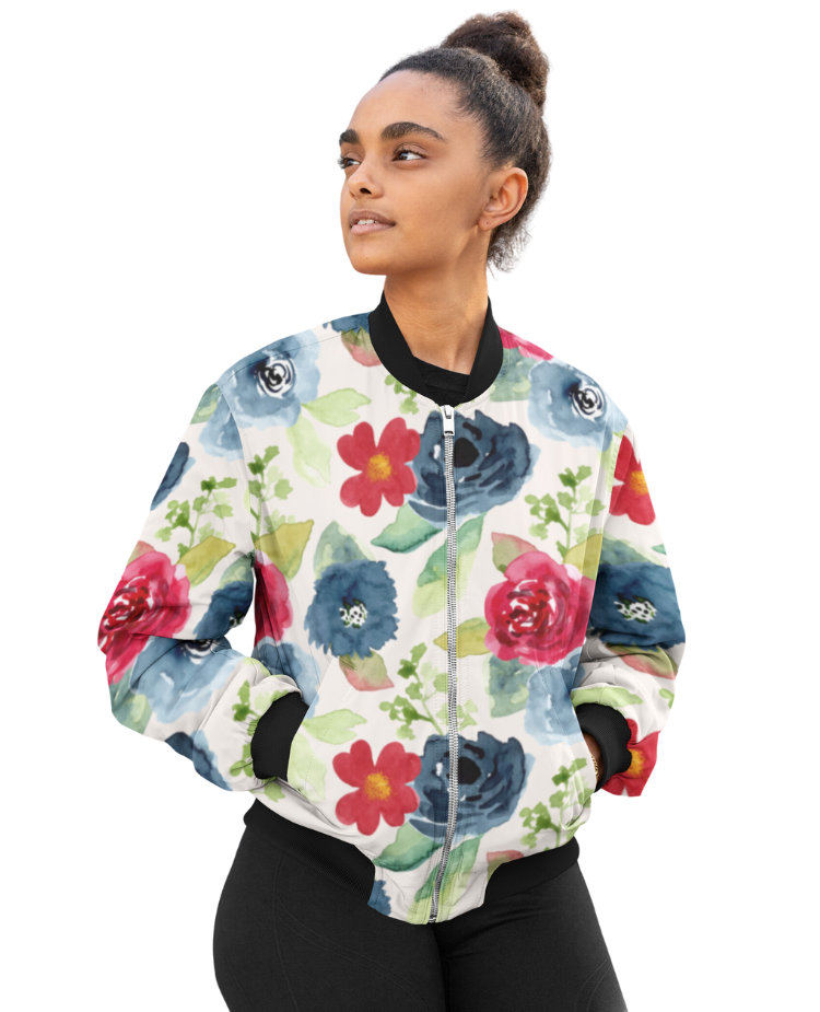 Bomber Jacket - Colorful Flowers