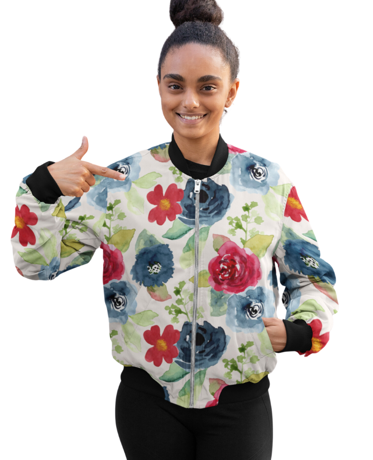 Bomber Jacket - Colorful Flowers