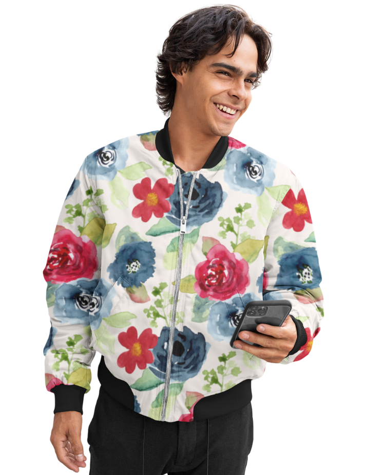 Bomber Jacket - Colorful Flowers