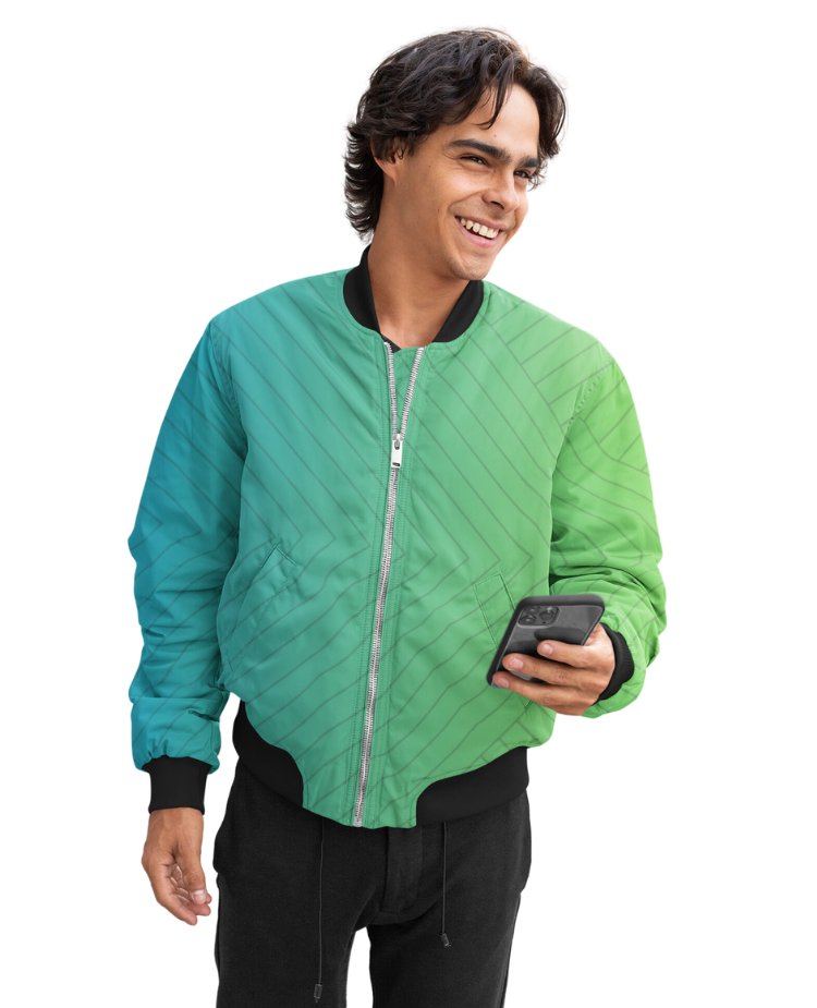 Bomber Jacket - Green lines